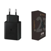 Samsung Super Fast Travel Charger USB-C združljiv stenski polnilnik brez kabla črne barve
