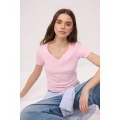 Trendyol Milla Ženska majica TWOSS26TS00203, Roze