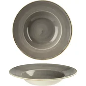 CHURCHILL Stonecast Peppercorn Grey globok krožnik z robom, premer: 240 mm (12 kos)