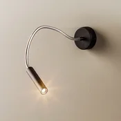 SOLLUX LIGHTING Stenna svetilka Flexa z gibljivim rokom, črna - spalnica - Sodobni - črna, nikelj - Kovina