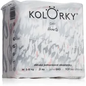 DAN BARV - srce - M (5-8 kg) - 21 kosov - eko plenice za enkratno uporabo