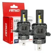 Avtomobilske LED žarnice AMiO X4 Aviator H4/H19 6500K Canbus