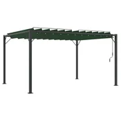 Vidaxl Gazebo s lameliranim strešnim sistemom 3 x 4 x 2,14 m Zelena
