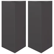 Vidaxl Vrtno korito 2 kosa črna trikotna 40x34,5x75 cm jeklo