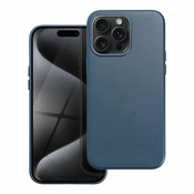 Maska Leather Mag Cover od eko kože s ugradenim magnetnim obrucem za iPhone 15 Pro Max - indigo blue