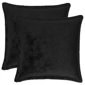 Vidaxl Prevleka za blazino 2 kos HOUTEN Črna 30 x 30 cm Flanel