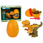 L-TOYS Dinosaur Tyrannosaurus Rex na rastavljanje s jajetom i dodacima narancasti