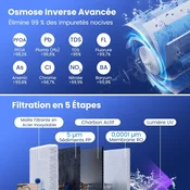 Costway Filter za vodo z obratno osmozo 5-stopenjski RO PPC sistem filtracije vode 4:1 prenosni čistilec čiste vode bel
