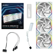 Ventilator za ohišje Lian Li UNI FAN SL Wireless 120 Reverse Blade ARGB PWM 120mm, 3 Pack + Kontroler, bel