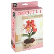 DIY Kvačkanje kit cvetlični lonec roza cvetje