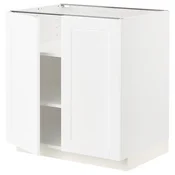 METOD Podni element s policama/2 vrata, bela Enköping/bela im. drveta, 80x60 cm
