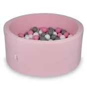 shumee Suhi bazen 90x40cm pudrasto roza s 300 kroglicami: bela, siva, pudrasto roza