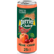 Perrier & Juice – Peach & Cherry slim limenka 250 ml