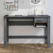 Radni stol HAMAR tamnosivi 110 x 40 x 75 cm od masivne borovine