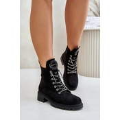 Insulated shoes with decorative lacing Vinceza Black