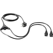 Sygonix Priključni kabel za hladne naprave Sygonix črn - 2xC13 ravni - 2\,5m črn Sygonix SY-5178378 hladne naprave Y-kabel črna 2 m, (20414598)