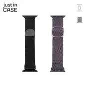 JUST IN CASE 2u1 Narukvica 38-41mm crna MILANESE + siva tekstil