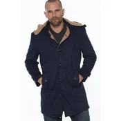 PLT8399 DEWBERRY SUEDE IZGLEDA MOŠKI PLAŠČ MORNARSKO MODRO