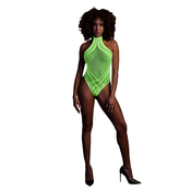 Ouch! Glow in the Dark Body with Halter Neck Neon Green S/M/L