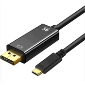 ART ART tip C (moški) na DisplayPort 1.4 (moški) 8K 60Hz C5-2 1,8 m črn kabel