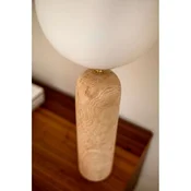 Globen Lighting namizna svetilka Torrano višina 53 cm travertin - Dnevna soba/jedilnica - Dizajn - bež, bela, brušena medenina - Steklo