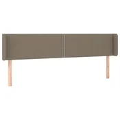 Vidaxl Vzglavje z ušesi taupe 203x16x78/88 cm blago