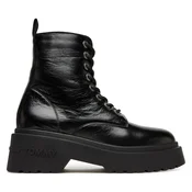 Tommy Jeans Gležnarji z vezalkami črna