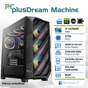 PC PLUS PCPLUS Dream Machine i7-14700KF 32GB 2TB NVMe SSD GeForce RTX 4080 16GB Windows 11 Home gaming namizni računalnik, (20991871)