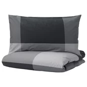 BRUNKRISSLA Jorganska navlaka i 2 jastucnice, crna, 240x220/50x80 cm