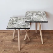 Hanah Home 2SHP133 Pomocni stocic, 2 komada, Sivi