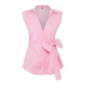 Trendyol Bluza roza/bela