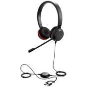 JABRA Evolve 20 SE, Stereo MS, USB C/A adapter, Leather