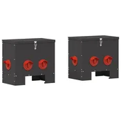 Vidaxl Hranilnik za piščance 2 pcs Črna 60,5 x 29 x 51 cm
