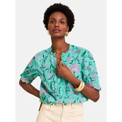 love & roses Bluza  ecru / turkizna / temno zelena / svetlo roza