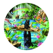 Sunsout - Puzzle Panther Reflections krog - 500 kosov