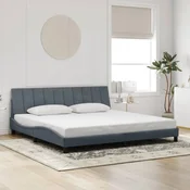 shumee vidaXL Posteljni okvir brez vzmetnice temno siv 200x200 cm žamet