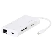 VIVANCO Vivanco USB-C adapter 1x moški konektor USB-C - na HDMI/reža za kartico microsd/RJ45 vtičnica/SD/USB 3.2 gen. 1 A (USB 3.0)/USB 3.2 gen., (20428593)