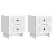 vidaXL Nočna omarica 2 pcs Bela 43 x 34,5 x 47,5 cm Inženirski les