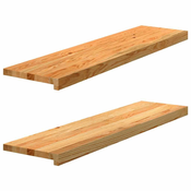 Prozorske klupice 2 kom svijetlosmede 100x30x2 cm masivne hrast