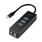 Logilink USB 3.2 Gen 1 Hub, 3-port, USB type C - Gigabit Ethernet