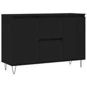Vidaxl Komoda črna 101,5x35x70 cm inženirski les