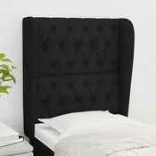 Vidaxl vidaXL Vzglavnik s krilci črne barve 83x23x118/128 cm blago