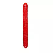 Dildo Flexible Double Dong, Dvostrani, 33.5cm, Crveni