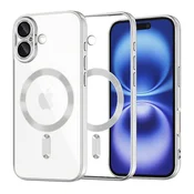 Ovitek Techsuit Luxury Crystal MagSafe za iPhone 16 - srebrn