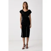 DKNY drapirana obleka iz velura