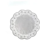 Dekorativna čipka (PAP) okrogla bela O22cm [100 kosov]