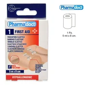 Pharmadoct 1 skin-colored elastic bandage 5 m x 8 cm + 2 staples