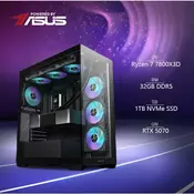 BaB racunalo Cerberus X (Ryzen 7 7800X3D, Liquid, RTX 5070, 32GB DDR5, 1TB SSD, Win11P) Powered By ASUS