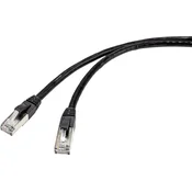 Renkforce Renkforce RF-4538210 RJ45 omrežni kabel\, Patch kabel CAT 6a S/FTP 50.00 m črna primeren za uporabo na prostem 1 kos, (20418391)