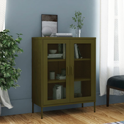 vidaXL omara za shranjevanje olivno zelena 80x35x101,5 cm jeklo